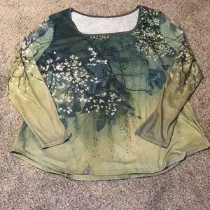 Floral Green Women's Top
